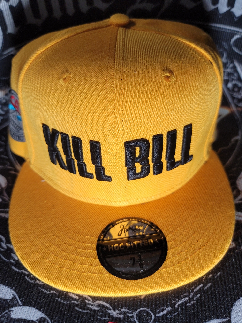 "Kill Bill" Movie Yellow Embroidered Fitted Hat - NWT - 7 3/8